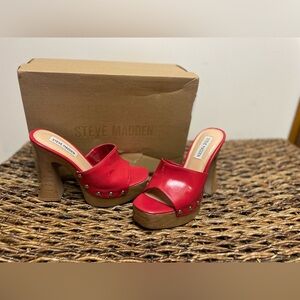 Steve Madden Bright Red Platform Sandal